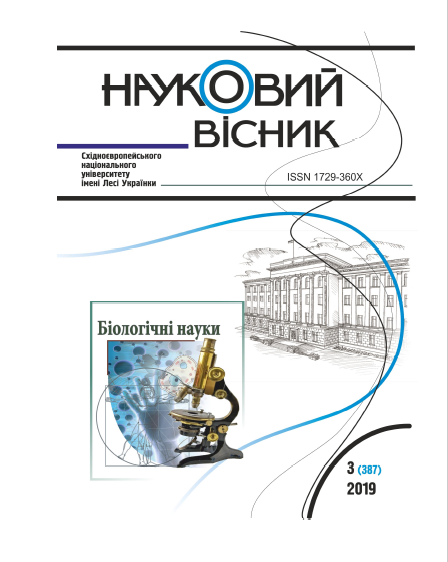 					View No. 3(387) (2019): Lesia Ukrainka Eastern European National University Scientific Bulletin. Series: Biological Sciences
				
